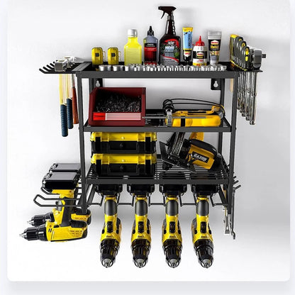 4 Layer Wall Mounted Storage Rack With Hooks
