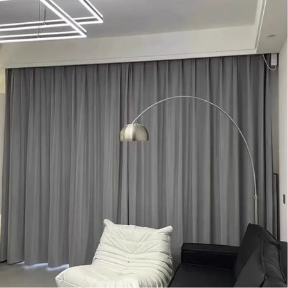 Gray Velvet Curtains Luxury Soft Chenille Blackout
