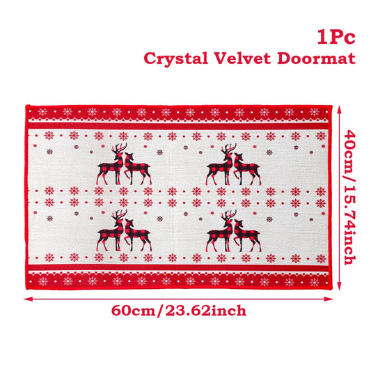Christmas Door Mat Santa Claus Outdoor Carpet Merry Christmas