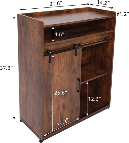 Coffee Bar Cabinet/Table, 32" Buffet Sideboard