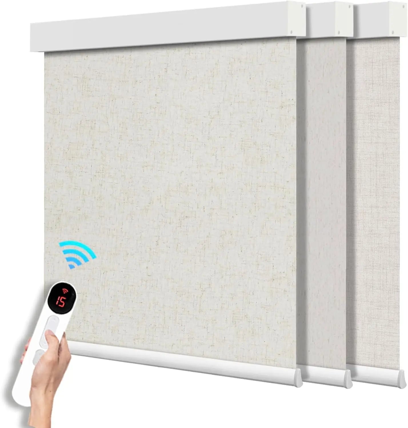 Motorized TUYA WIFI Google Home Aleax Control  100% blackout Roller Blinds for Windows
