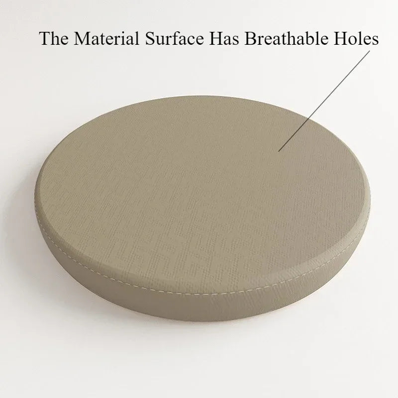 Premium Memory Foam Round Cushion PU Leather