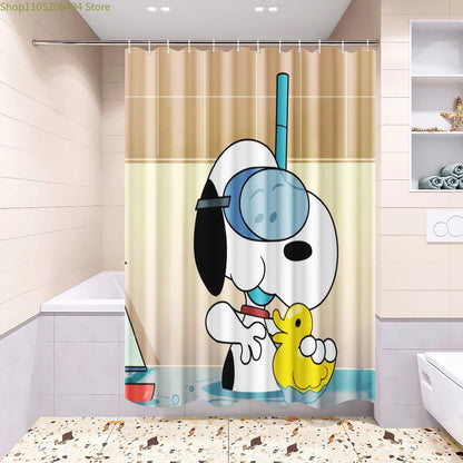 Snoopy Anime Shower Curtain, Bathroom Accessories
