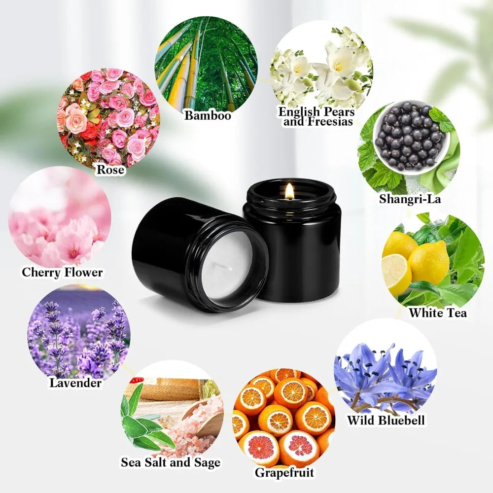 50 Pcs Mini Scented Small Jars Candles 10 Fragrances Relief Aromatherapy