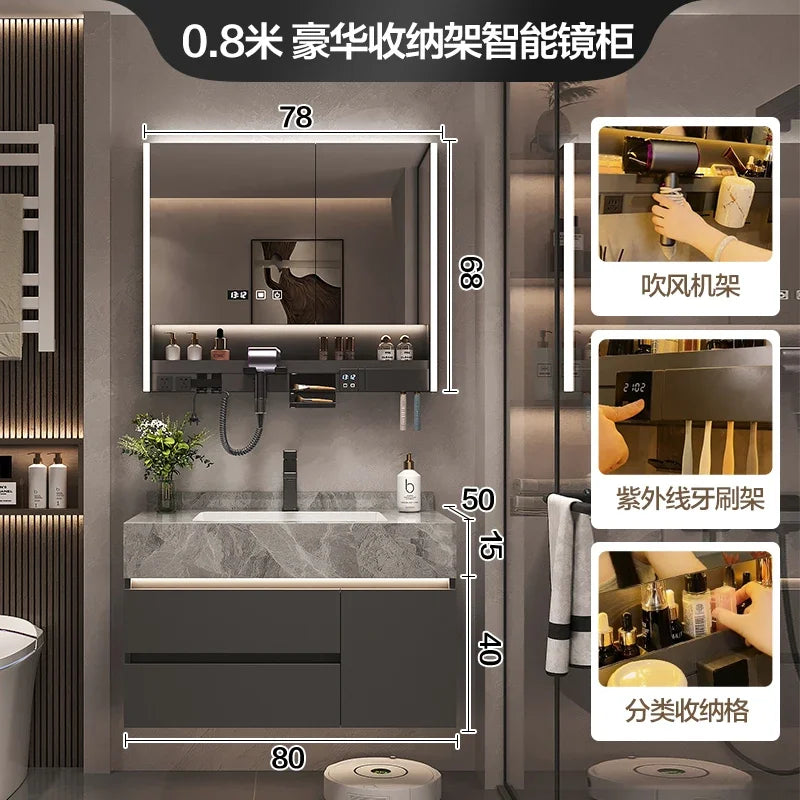 Paper Drawers Bathroom Cabinet Organizer Storage Mirror Accessories