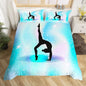 Gymnastics Duvet Cover for Kids Teens Girls Queen Lightweight Quilt Covers