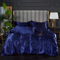 3-Pieces Silky Satin Duvet Cover Set Queen Size Soft Smooth Durable Comforter