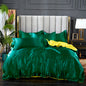 3-Pieces Silky Satin Duvet Cover Set Queen Size Soft Smooth Durable Comforter