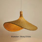 50/60cm Bamboo Weaving Chandelier Wicker Lampshade Pendant Light Retro Rattan Handwoven Hanging Lamp Hat-Shaped E27 Pendant Lamp