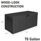 35/75 Gallon Resin Outdoor Storage Box with Handles Garden Tools
