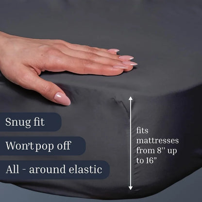 Bed Sheet Set Queen Size 4 Pieces for Modern Bedrooms Includes Flat Sheet 90x102 inch Fitted Sheet 60x80 inch Two Pillowcases 2