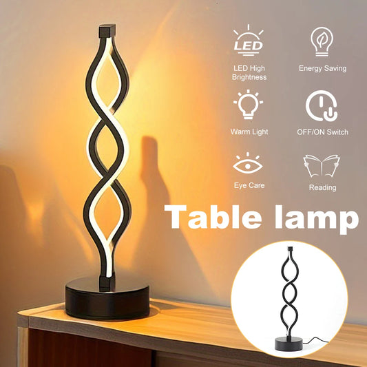 LED Spiral Table Lamp Tricolor Adjustable Brightness USB Powered Eye-protection Lamp