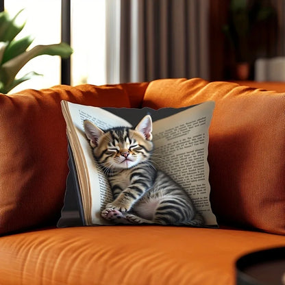 Cuddle Up with Our Adorable Kitten-in-Book Pillowcase! Sofa cushion cover,