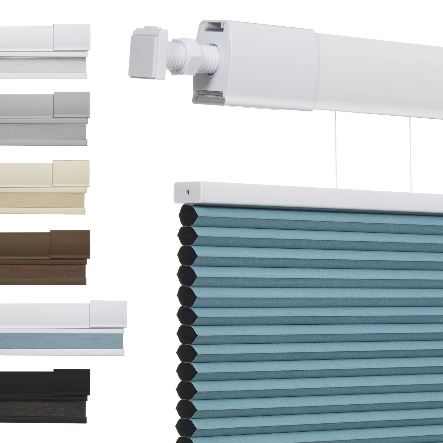 No Tools No Drill Top-Down Bottom Up Honeycomb Blinds for Windows, 1" Cell Fabric Cordless