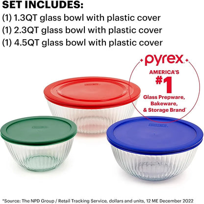 Sculpted Glass Mixing Bowls Microwave Dishwasher Safe