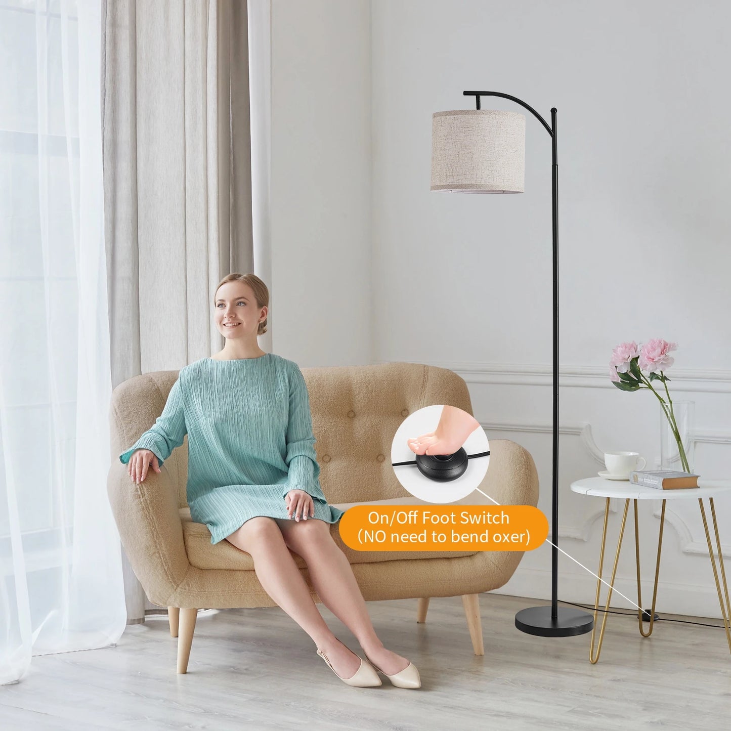 Floor Lamp for Living Room with 3 Color Temperatures