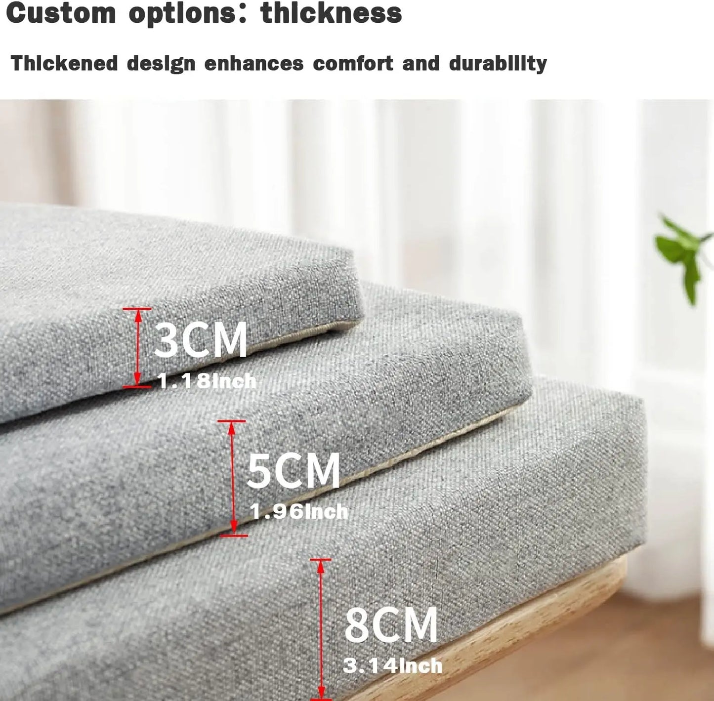 Custom Bench Cushions Chair Seat Sofa Pillow Bay Window Cushion Indoor Outdoor