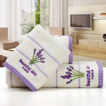High Quality Bath Towel Cotton Embroidery Lavender Aromatherapy