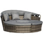 4pc Round Convertible Daybed Cushions PE Rattan Patio Sofa