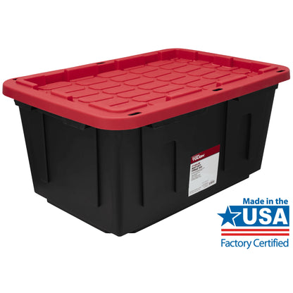 (Pack of 4) Hyper Tough 27 Gallon Large Storage Bin with Snap Lid