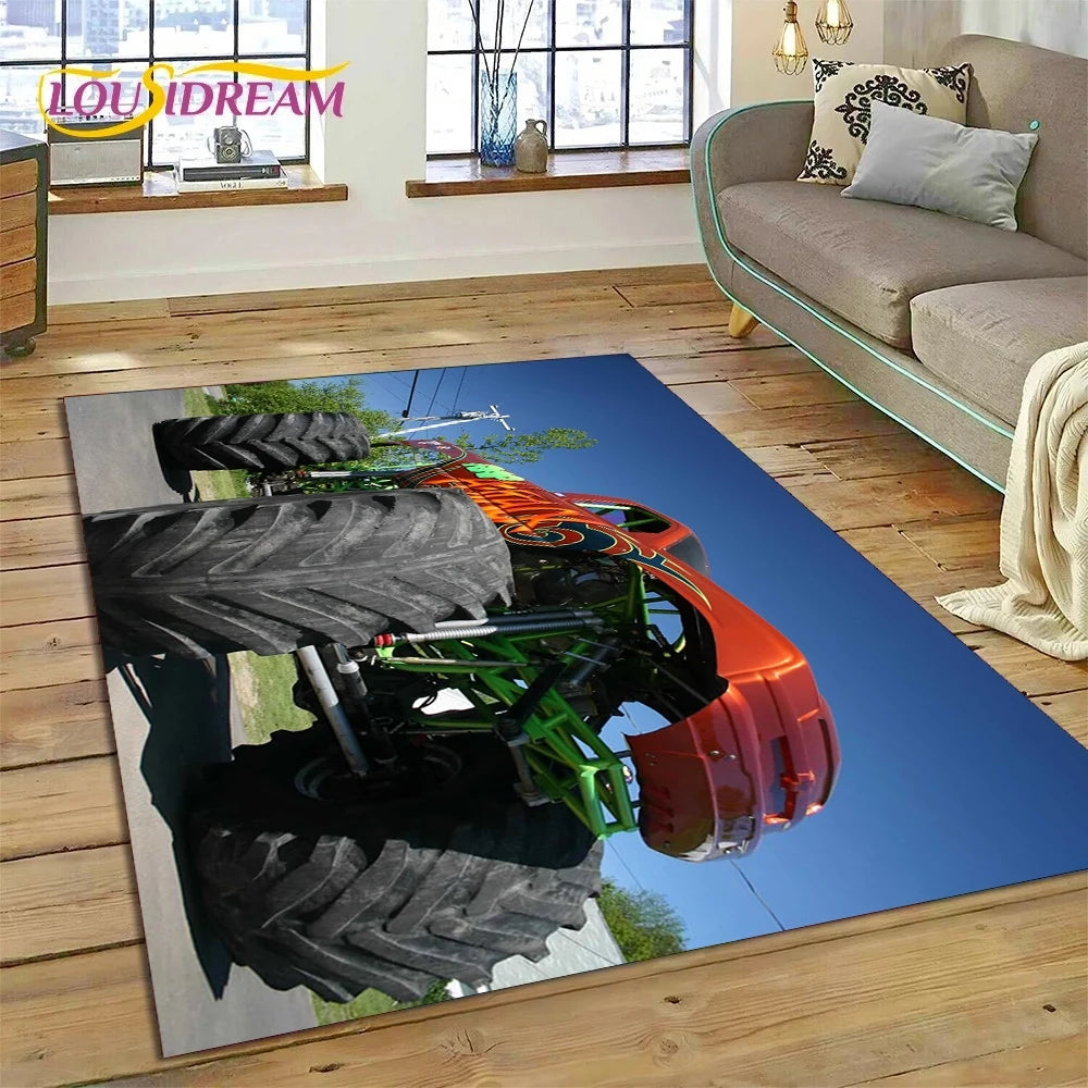 Monster Truck Monster Jam Cartoon Rug Carpet