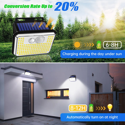 Waterproof Solar Outdoor Super Bright 148 LEDs Motion Sensor Wall Lights Security Lamp 3 Modes