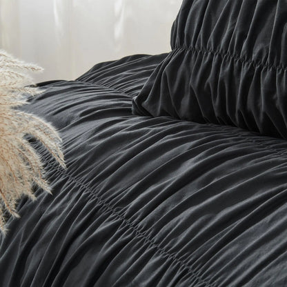Rushed Black Duvet Cover Soft and Luxury Twin Queen King Comforter