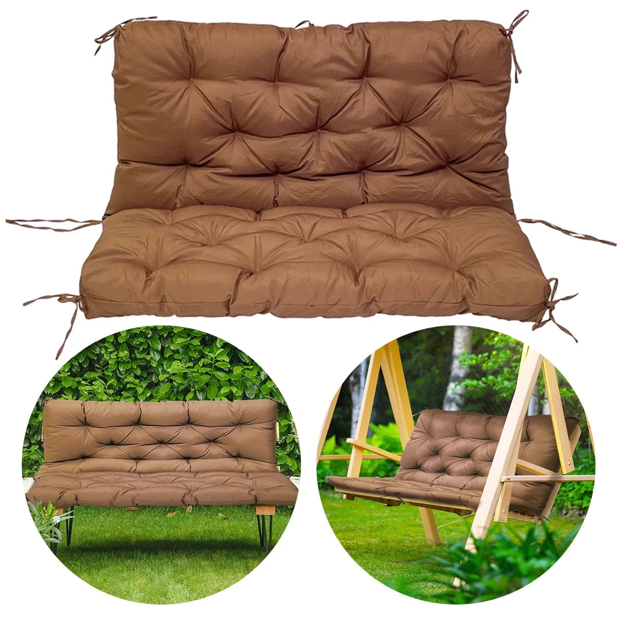 Outdoor Bench Cushions Garden Swing Seat Cushions with Backrest