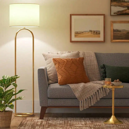 Ring Base Floor Lamp Brass