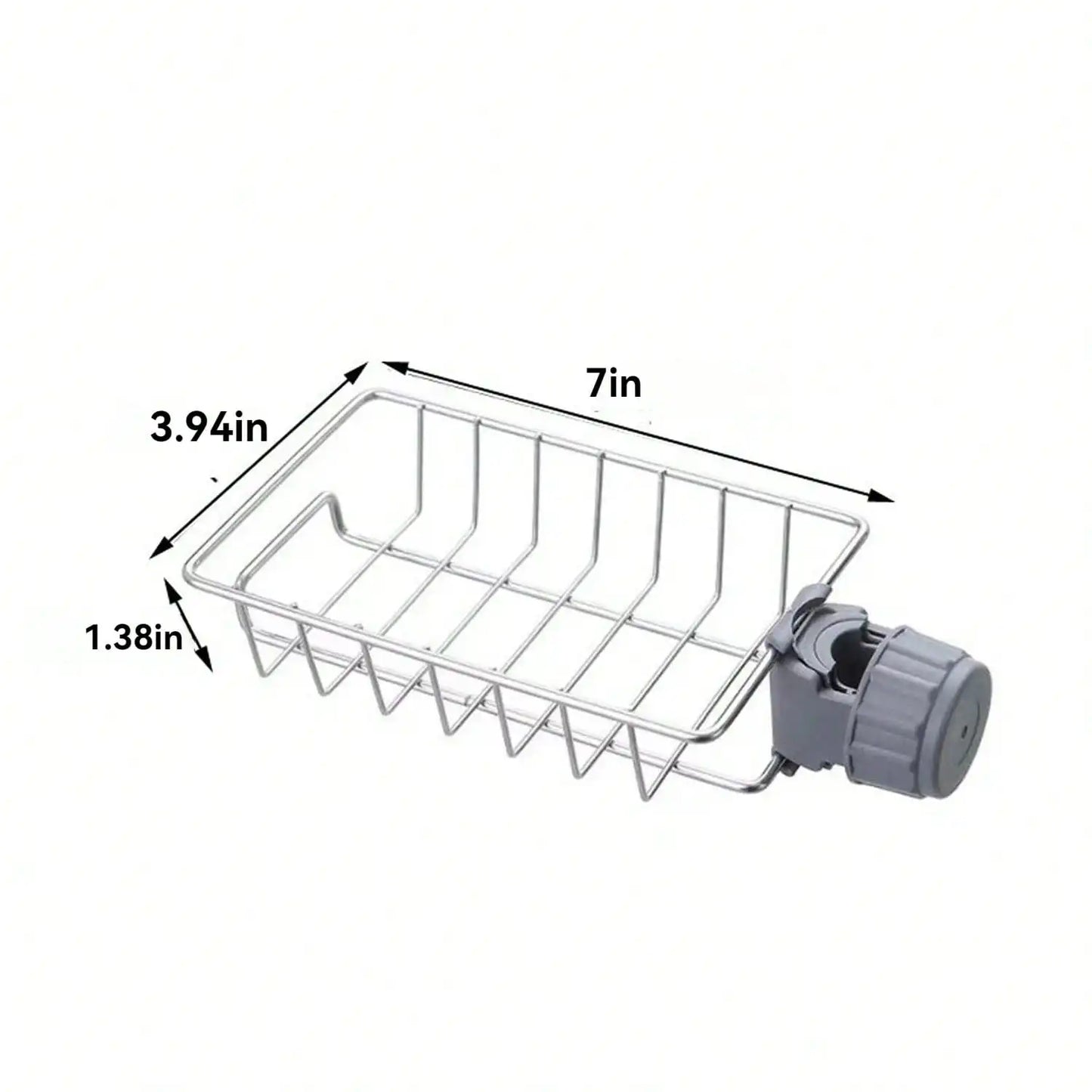 Faucet Sponge Holder for Kitchen Sink, Sponge Drain Rack, Stainless Steel
