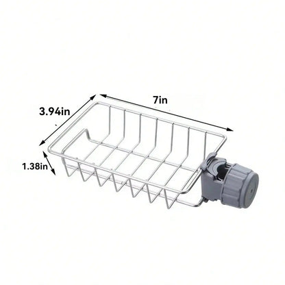 Faucet Sponge Holder for Kitchen Sink, Sponge Drain Rack, Stainless Steel