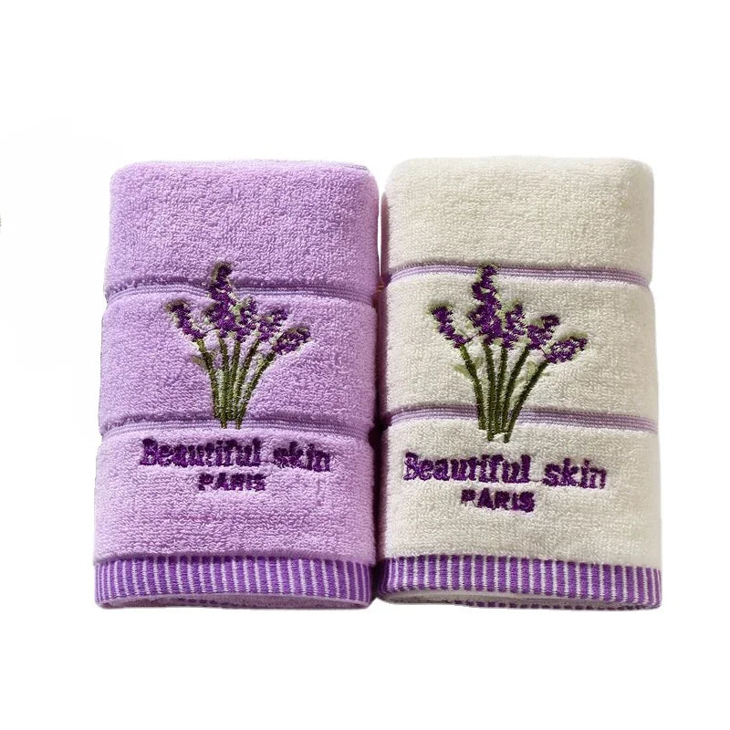 High Quality Bath Towel Cotton Embroidery Lavender Aromatherapy