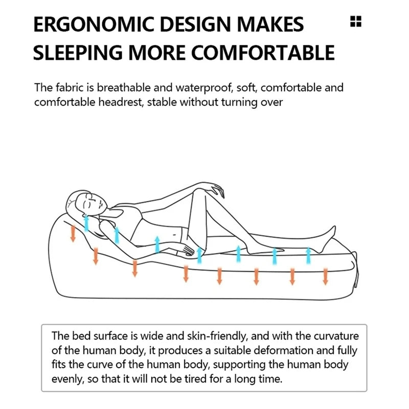 Portable Camping Lazy Inflatable Sofa Air Cushion PVC Lounger