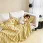 New Imitation Rabbit Plush Warm Blanket Set