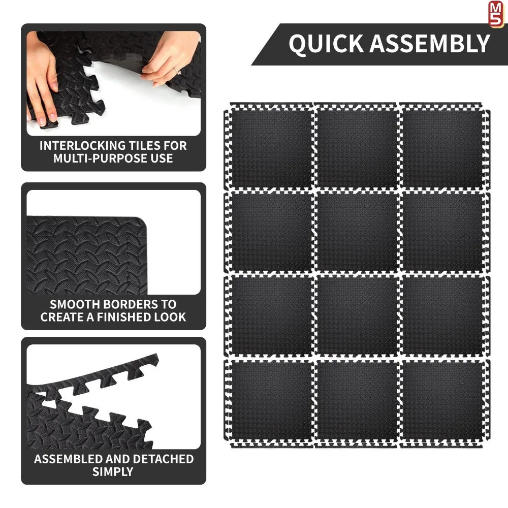 Massage Cushion EVA Foam Puzzle Exercise Mat for Home Gym, Interlocking
