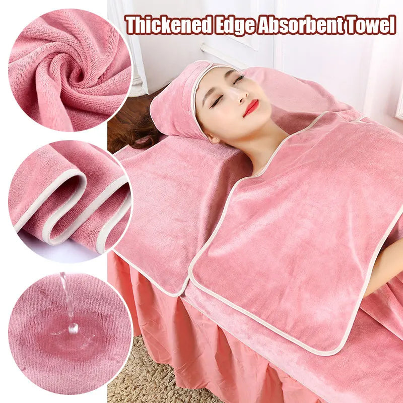 3Pcs Beauty Salon Fiber Towel Set Turban+ Towel + Pillow Cover Towels