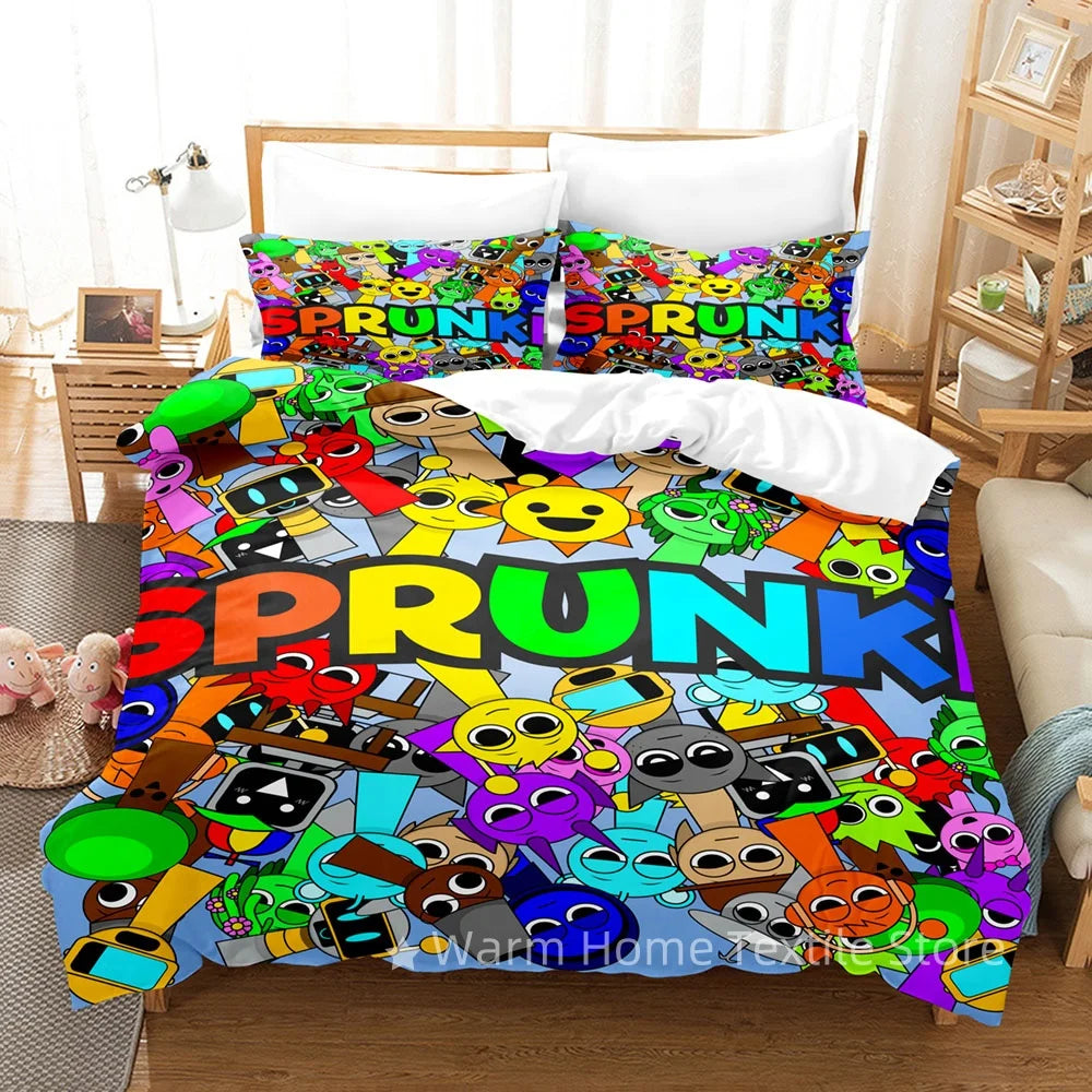 Sprunk Bedding Set Incretion 3D Printed Music Game Duvet Cover