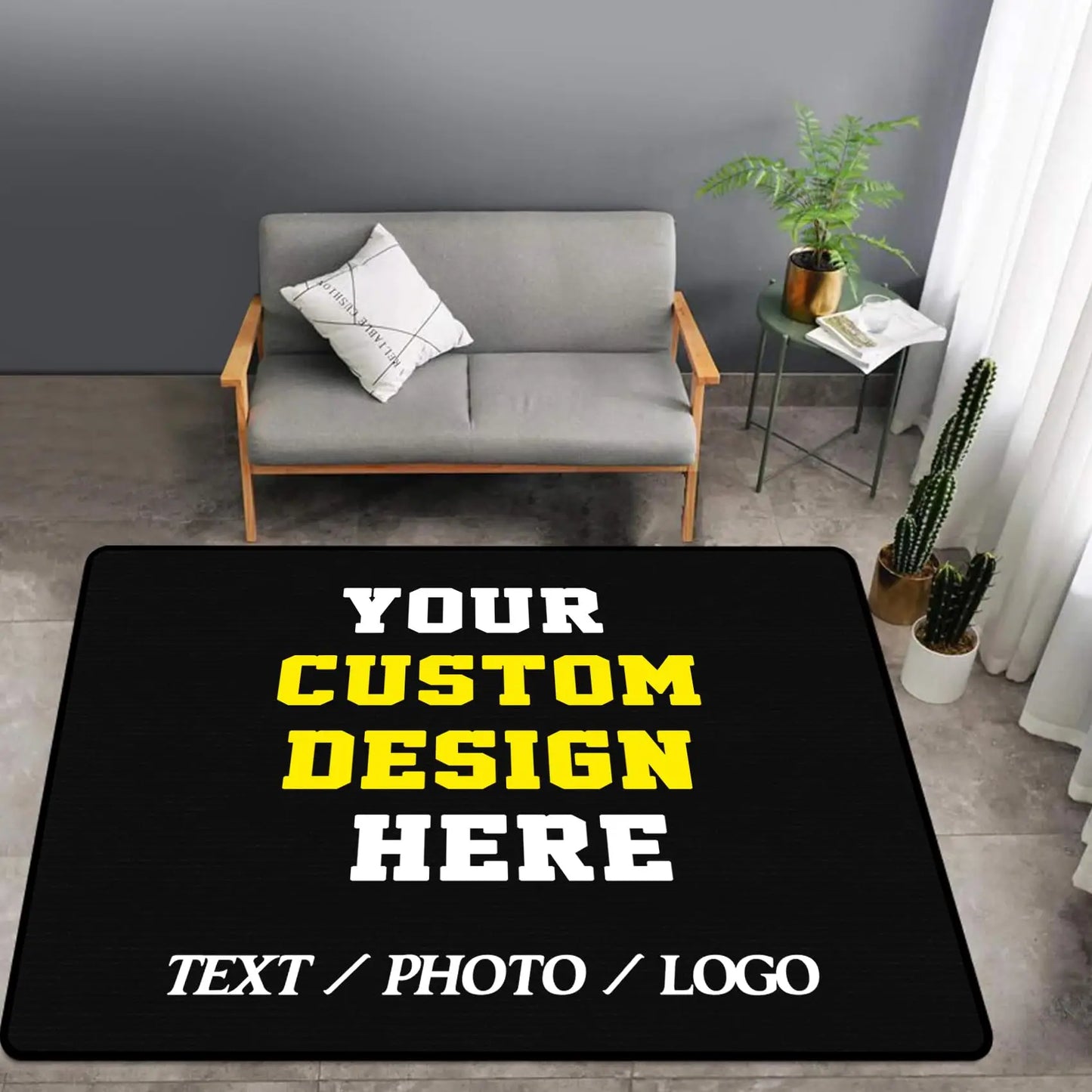 Custom Photo Carpet Logo Photo Rug Customizable Soft Washable Anti-Slip