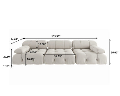 104" Minimalist Modular Sectional Sofas 3 Seats Sofa Sets for Office Apartment