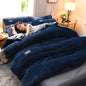 Magic Thicken Corduroy Duvet Cover Set Ultra Soft Velvet Quilt Cover Reversible