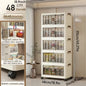 Stackable Plastic Storage Cabinet - Large Capacity with Doors & Wheels