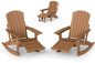 Adirondack Rocking Chair with Retractable Ottoman Set