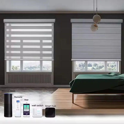 2025Customizable Blinds Polyester Fabric Horizontal Wi-Fi Control Wireles