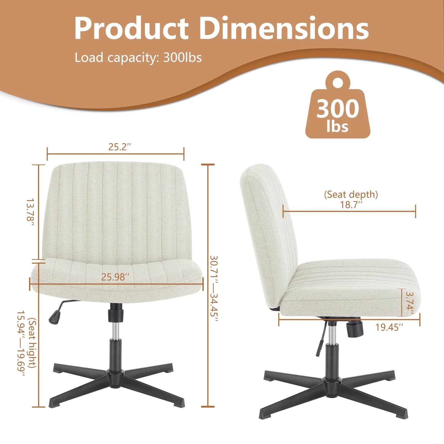 JHK Cross Legged Office Living Room Rocking Gaming Chair Adjustable Swivel