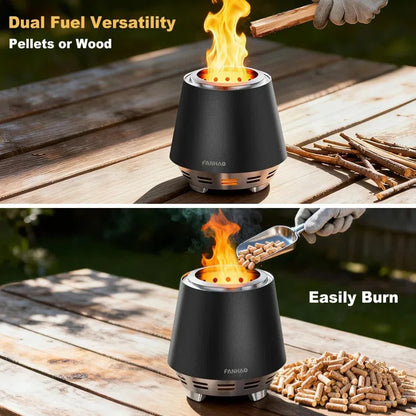 Smokeless Fire Pit for Camping, Outdoor & Patio, Stainless Steel