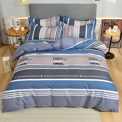 3 Pieces Luxury Striped Duvet Covers Soft Set Thickened Breathable Bedding Sets