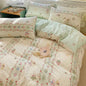 Pink Floral Bedding Set Soft Single Double Queen Size Duvet Cover Flat Sheet Pillowcase