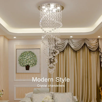 Spiral Crystal LED Ceiling Chandelier Light