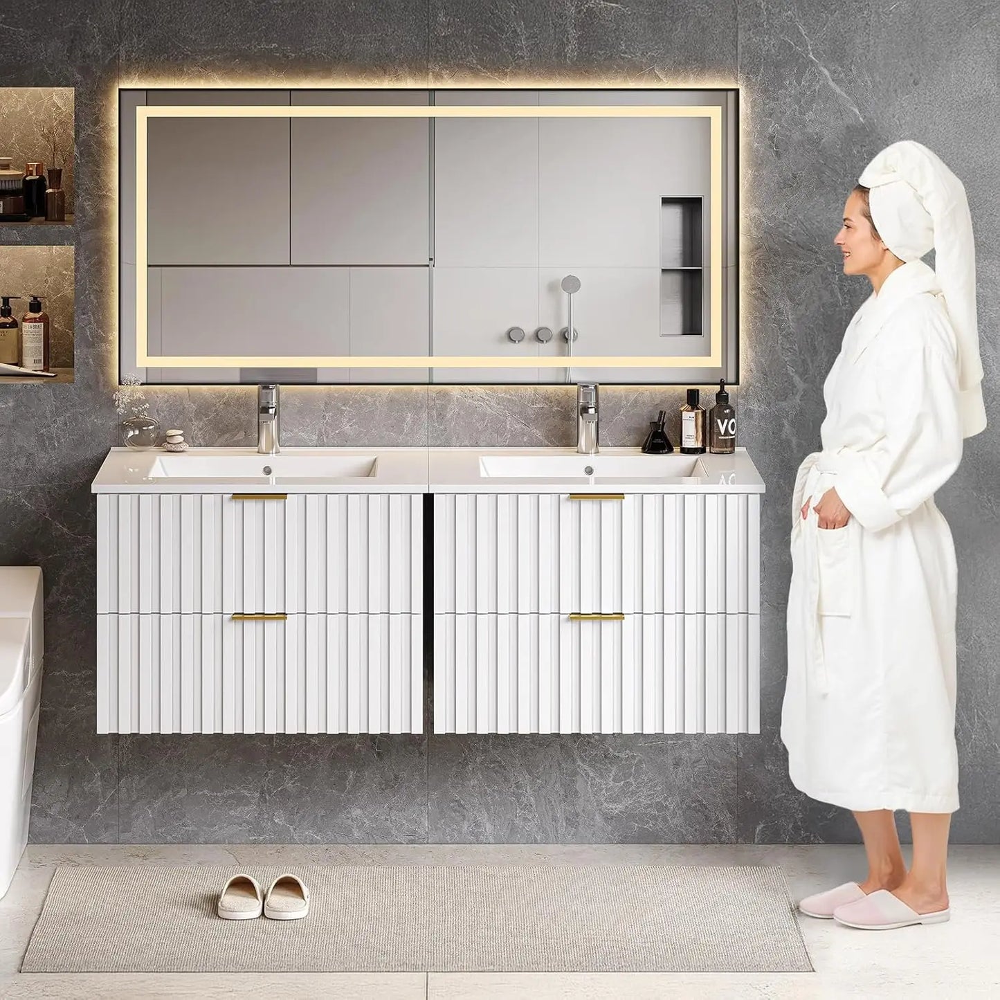 24 Inch Bathroom Vanity with Sink Combo, Floating Bathroom Vanity