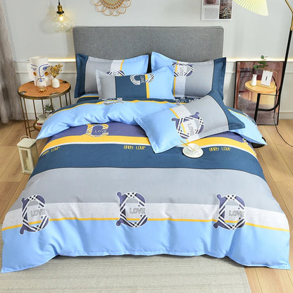 3 Pieces Luxury Striped Duvet Covers Soft Set Thickened Breathable Bedding Sets